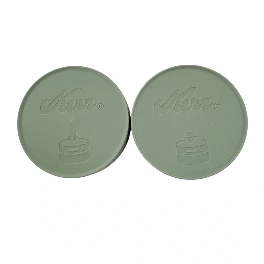 NEW Kerr Child Resistant Wide Mouth Lids Green Set of 2